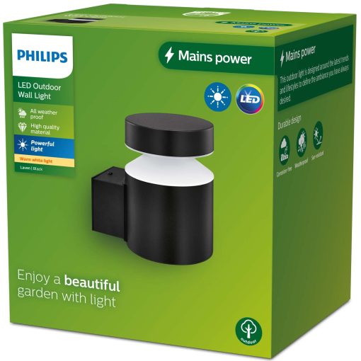 Laven LED-vägglampa Upp Rostfritt stål Svart IP44 Varmit 6W 600lm - Image 15