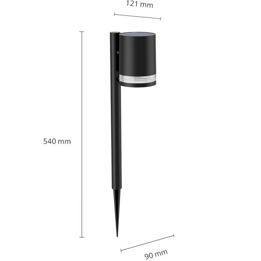 Fyce Trädgårdslampa Rak Solcell Ultra Efficient LED 200lm Svart - Image 11