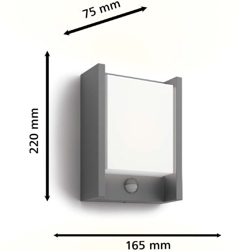 Arbour Vägglampa Sensor Ultra Efficient LED  3,8W 800lm Antracit - Image 25