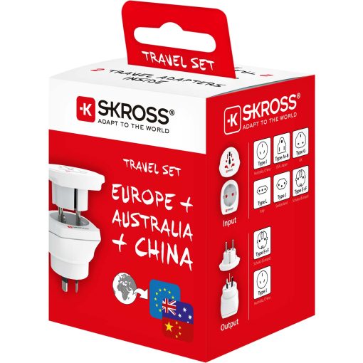 Reseadapter Combo Världen till Australien/Kina + Europa Jordad - Image 4