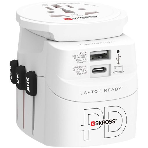 Världsreseadapter PRO Light USB AC45PD World PD 45W Jordad