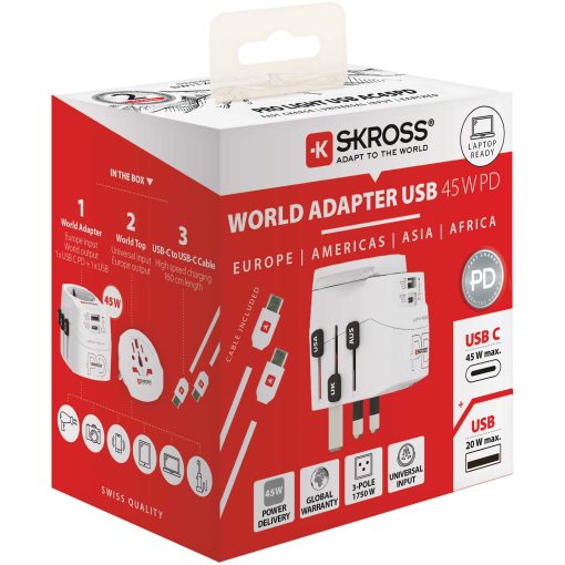 Världsreseadapter PRO Light USB AC45PD World PD 45W Jordad - Image 7