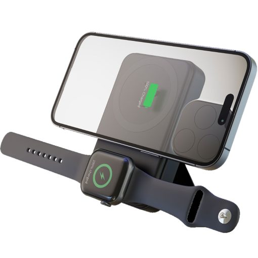 PowerBank 10.000 mAh 10W/2,5W MagSafe-kompatibel med ställ Svart - Image 5