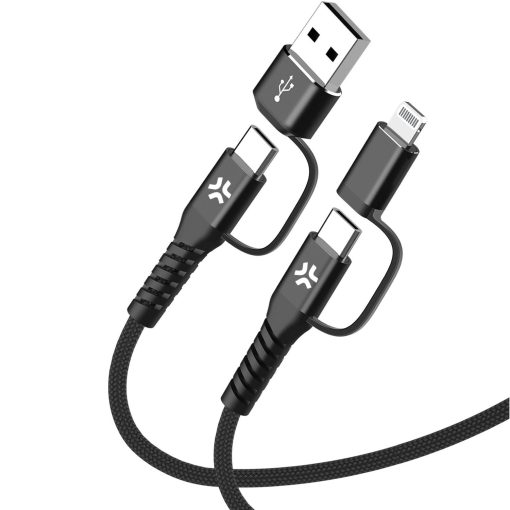 4-i-1-kabel USB-C/USB-A till USB-C/Lightning Max 60W 2 m Svart - Image 5