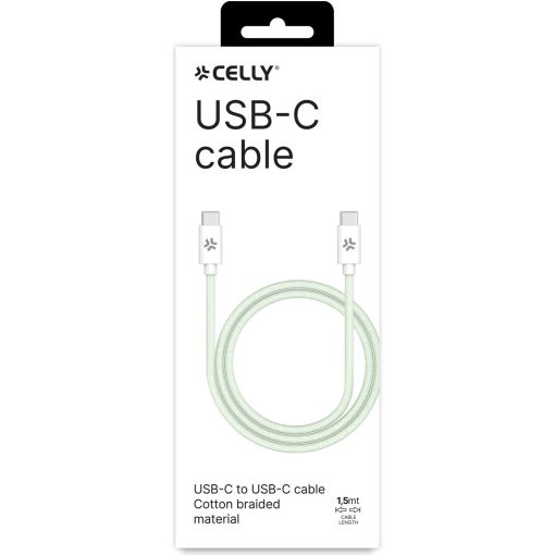 USB-C - USB-C-kabel 60W 1,5 m Grön - Image 5