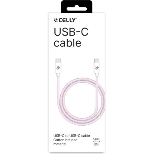 USB-C - USB-C-kabel 60W 1,5 m Rosa - Image 6