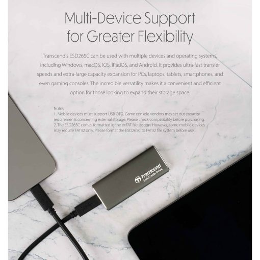 Portabel SSD ESD256C USB-C 2TB 10Gbps (R1050/W950 Mb/s) Aluminium - Image 6