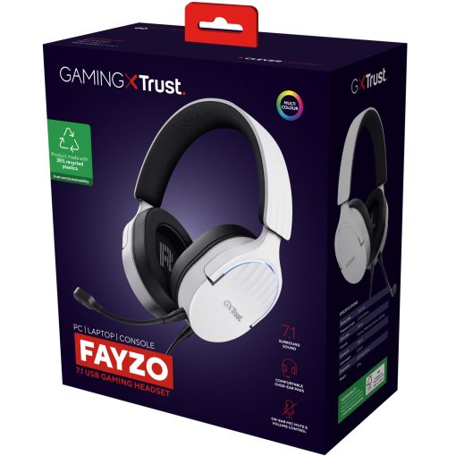 GXT 490W Fayzo Gamingheadset 7.1 USB Eco Vit - Image 6