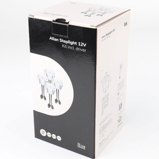 Allan Steplight kit 4-pack inkl strömadapter 12V 3000K 5lm IP67 - Image 9