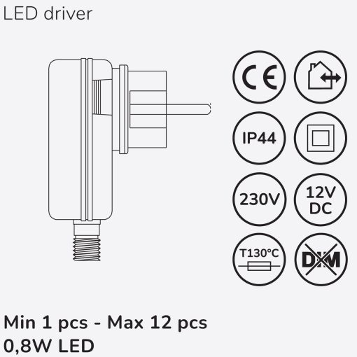 Allan Decklight kit 4-pack inkl strömadapter 12V 3000K 10lm IP67 - Image 17