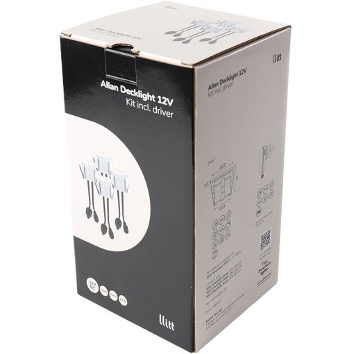 Allan Decklight kit 4-pack inkl strömadapter 12V 3000K 10lm IP67 - Image 7