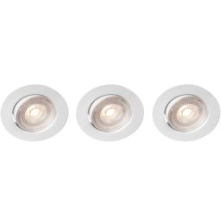 Sara 230V Dimbar downlight spotlight 3000K 400lm IP44 3-pack Vit
