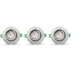 Ellen Infälld downlight Dim-to-Warm 520lm IP65 3-pack Borstad stål