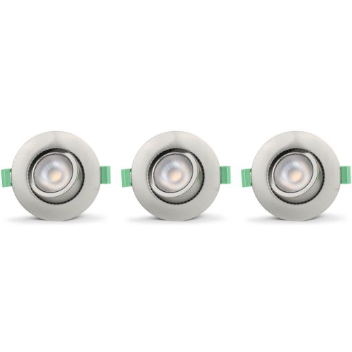 Ellen Infälld downlight Dim-to-Warm 520lm IP65 3-pack Borstad stål
