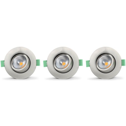 Lisa Dimbar Infälld downlight 3000K 600lm IP65 3-pack Borstad stål