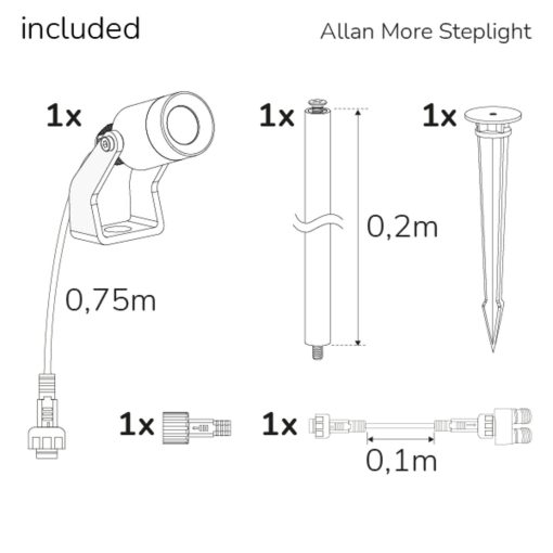 Allan More Spotlight m metallspjut 1-pack 12V 3000K 100lm IP67 - Image 7