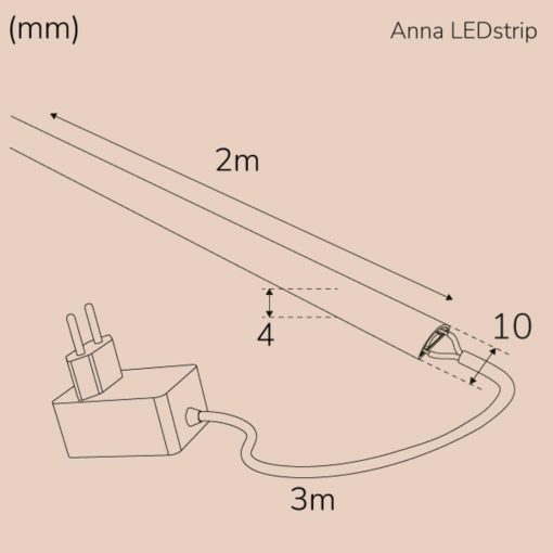 Anna Ledstrip kit COB-LED Milky IP65 2m​​ 3000K​​​ - Image 4