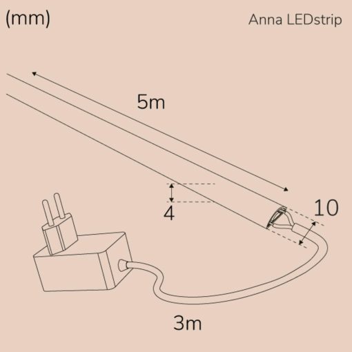 Anna Ledstrip kit COB-LED Milky IP65 5m​​ 3000K​​​ - Image 3