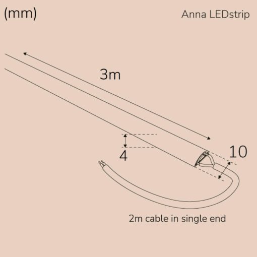 Anna Ledstrip COB-LED Milky utan trafo IP65 3m​​ 3000K​​​ - Image 9