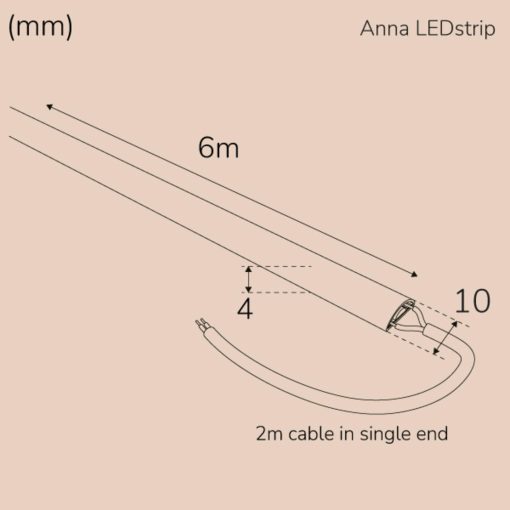Anna Ledstrip COB-LED Milky utan trafo IP65 6m​​ 3000K​​​ - Image 11