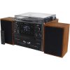 Musik-anläggning Vinyl Radio CD Dubbel-kassett Bluetooth Högtalare MCD5600BR Trä