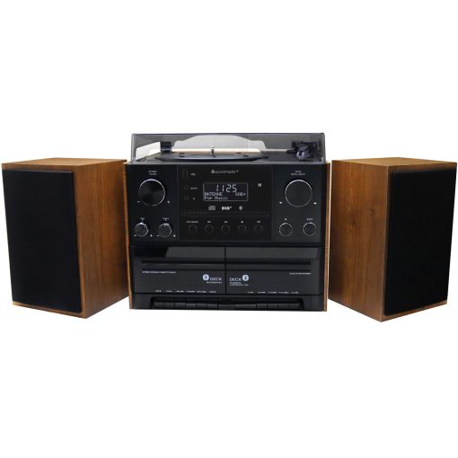 Musik-anläggning Vinyl Radio CD Dubbel-kassett Bluetooth Högtalare MCD5600BR Trä - Image 9