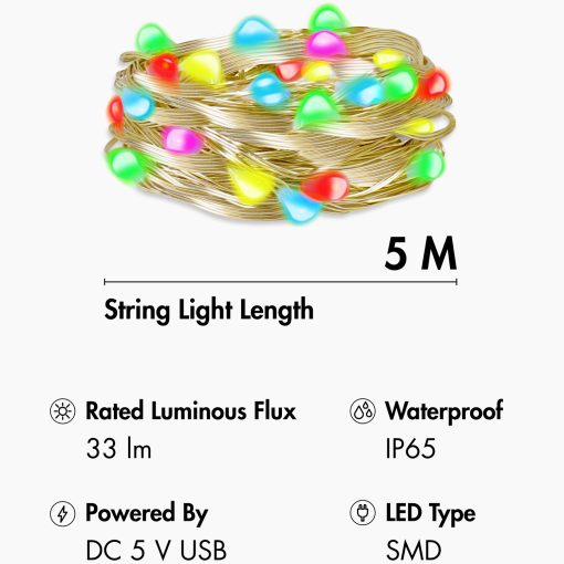 RGB-ljusslinga med fjärrkontroll och WiFi Tuya IP65 5 m - Image 23