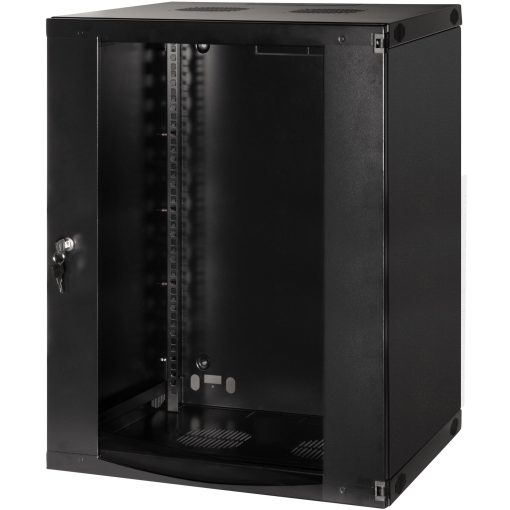 19" Väggskåp/serverskåp U15 540 x 450 x 725 mm Omonterat Svart