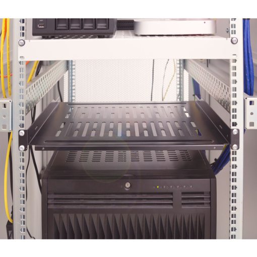 19"-hylla 1U 440 x 350 mm max 10 kg Svart - Image 8