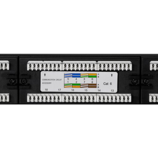Patchpanel 24-portar Cat6 för 19" rack U1 Svart - Image 4