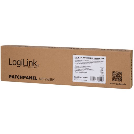 Patchpanel 24-portar Cat6 för 19" rack U1 Svart - Image 6