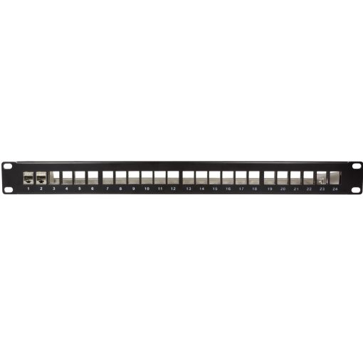 Patchpanel för 24st Keystone-uttag för 19" rack U1 Svart - Image 11
