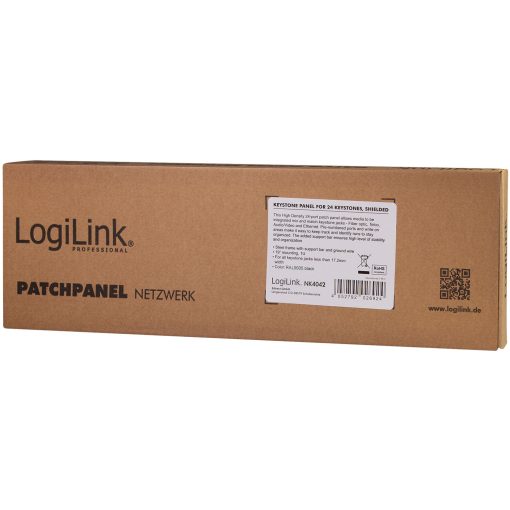 Patchpanel för 24st Keystone-uttag för 19" rack U1 Svart - Image 6