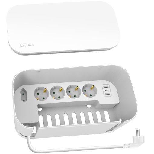 Cable box - Kabelgömma med grenuttag + USB-A/USB-C-laddning Vit - Image 15