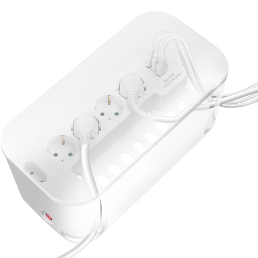 Cable box - Kabelgömma med grenuttag + USB-A/USB-C-laddning Vit - Image 18