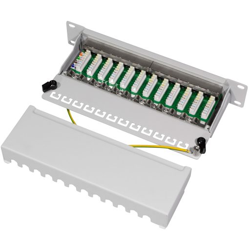 Patchpanel 12-portar Cat6 för 10" rack U1 Grå - Image 3