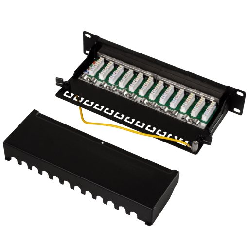Patchpanel 12-portar Cat6 för 10" rack U1 Svart - Image 19