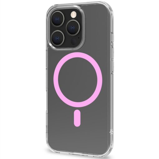 Gelskinmag Magnetic Cover MagSafe iPhone 16 Pro Transparent + Rosa - Image 4