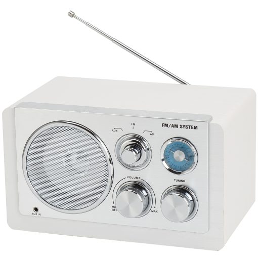 Radio AM/FM Analog inställning AUX-ingång TR-63W Vit