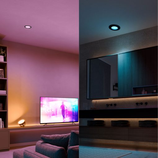 Slim Downlight S 90mm White and Color Ambiance Svart 1-pack - Image 26