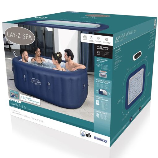 Lay-Z-Spa Hawaii EnergySense AirJet 6 Blå 1.80mx1.80mx71cm - Image 25