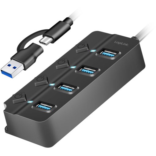 USB-hub 4-port med separata På/Av-knappar USB-C/USB-A in USB 3.2 Gen1 - Image 10