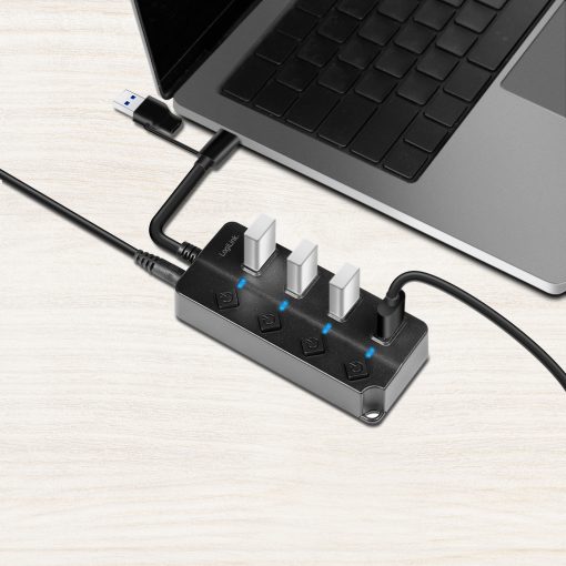 USB-hub 4-port med separata På/Av-knappar USB-C/USB-A in USB 3.2 Gen1 - Image 14
