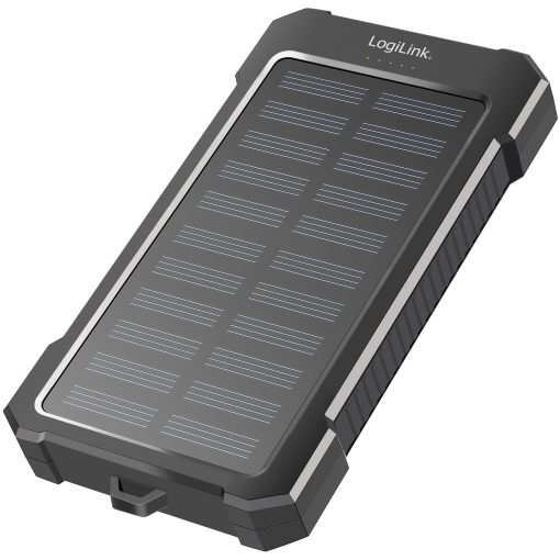 PowerBank 10.000 mAh 12W Solcell Svart