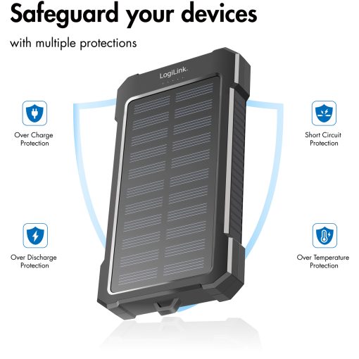 PowerBank 10.000 mAh 12W Solcell Svart - Image 13