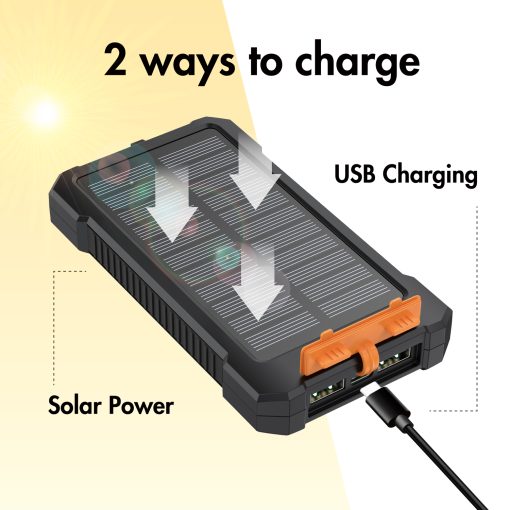 PowerBank 10.000 mAh 12W Solcell Svart - Image 11