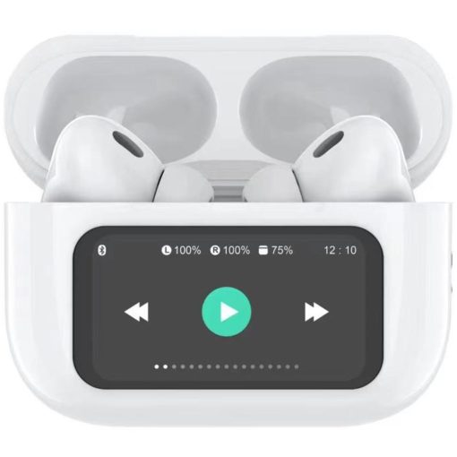 SoundLED True Wireless Bluetooth-headset med LED-display ANC & ENC Vit
