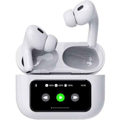 SoundLED True Wireless Bluetooth-headset med LED-display ANC & ENC Vit - Image 10