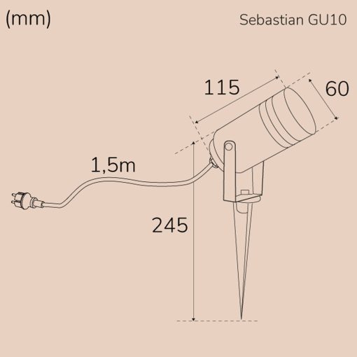 Sebastian Ground spotlight GU10 Max. 35W 230V IP65 Anthracite - Image 6