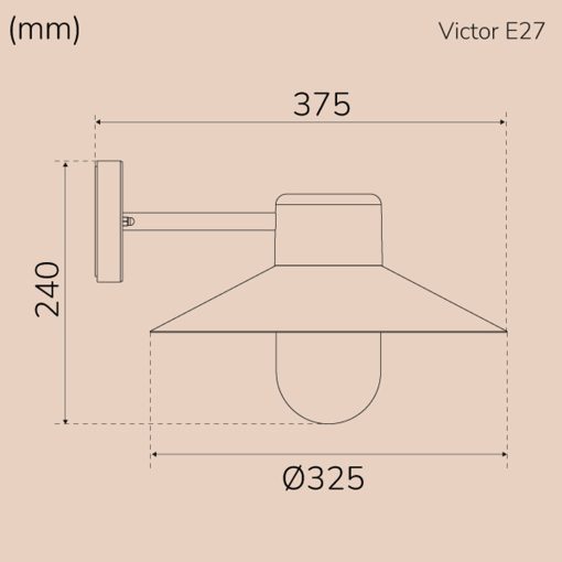 Victor Väggarmatur E27-sockel IP44 Antracit - Image 3